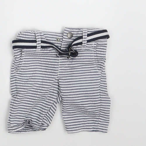 Denim Co.  Baby White Striped  Sweatpants Trousers Size 6-9 Months  - Waist 18in; Inside  leg 4in