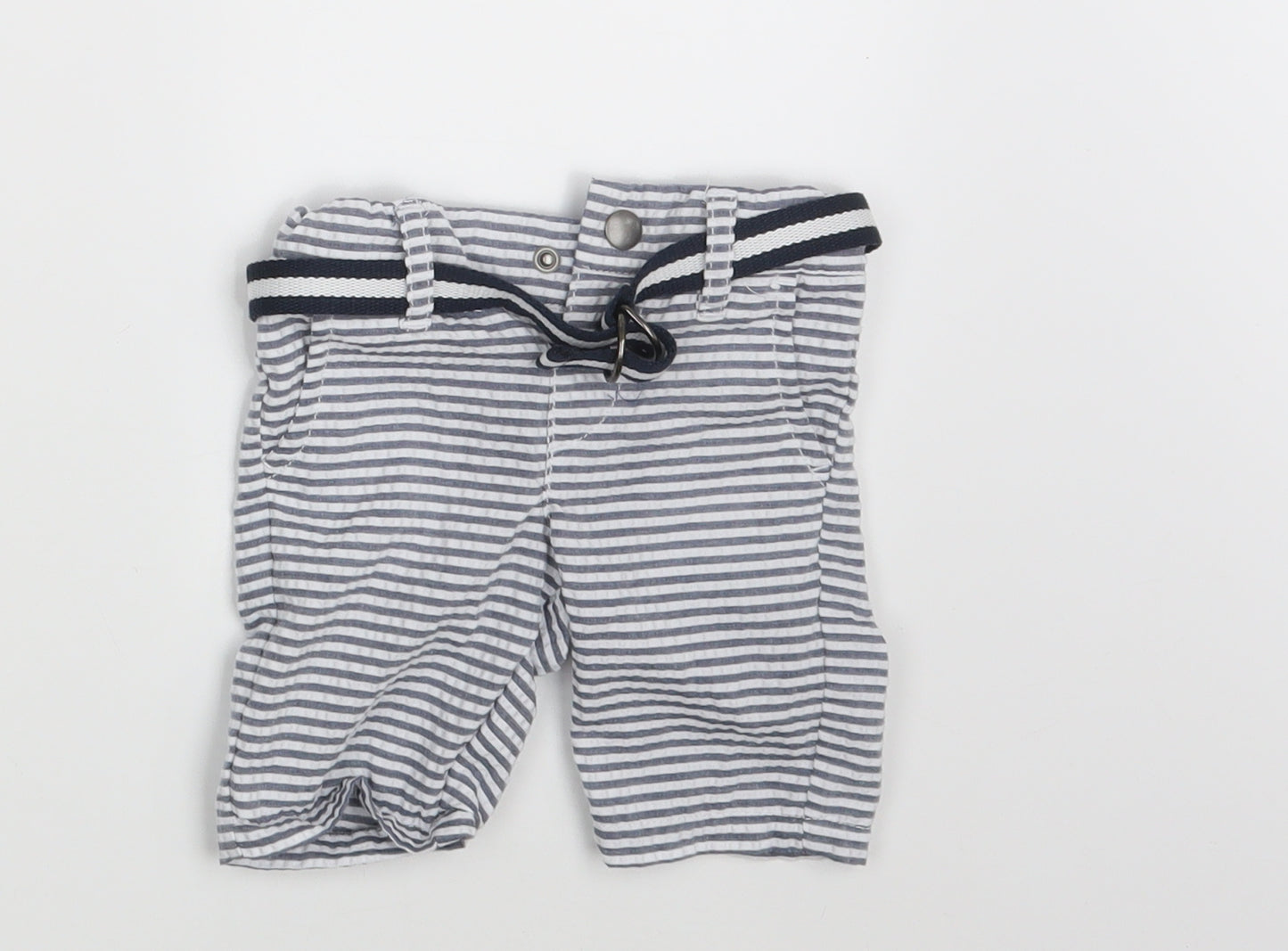 Denim Co.  Baby White Striped  Sweatpants Trousers Size 6-9 Months  - Waist 18in; Inside  leg 4in