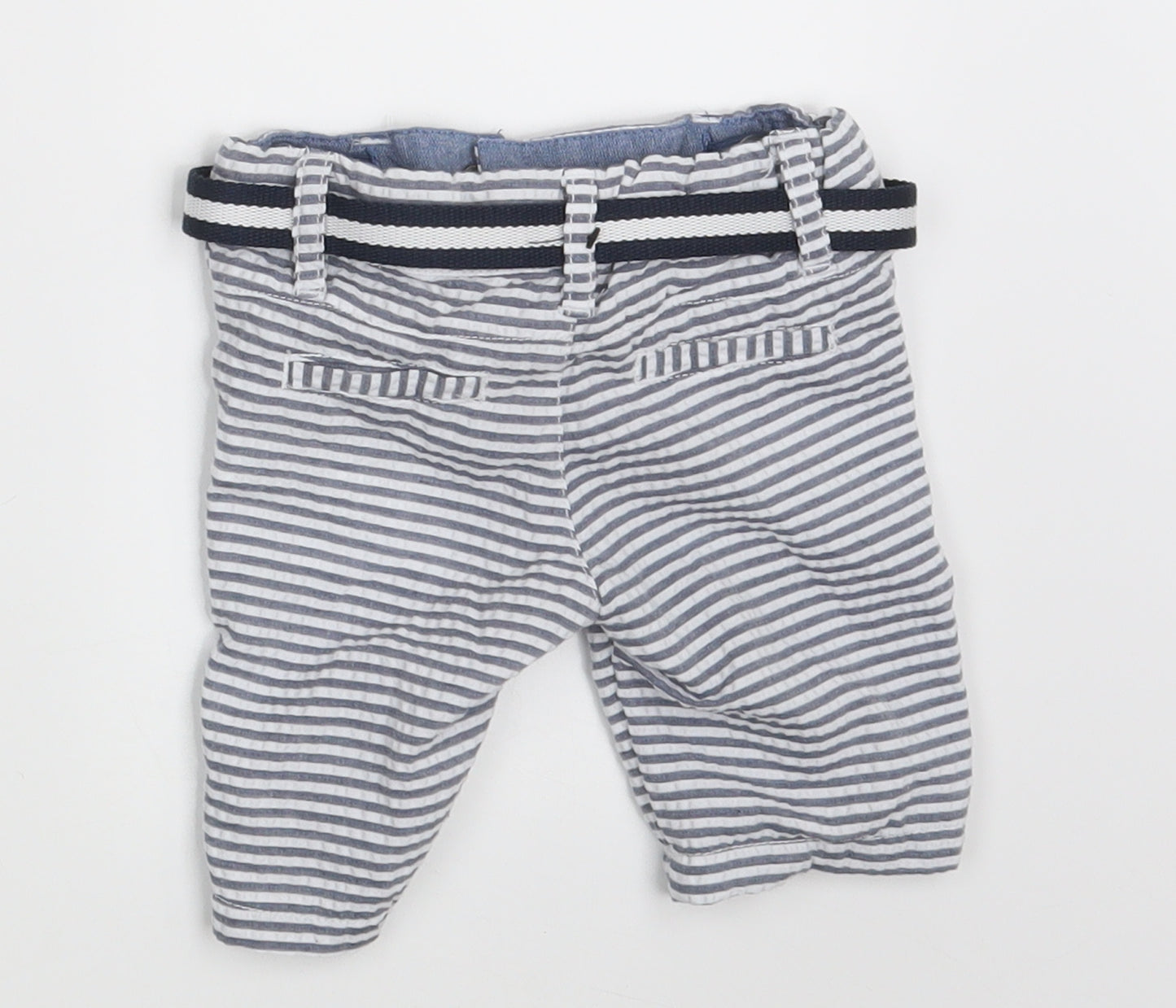 Denim Co.  Baby White Striped  Sweatpants Trousers Size 6-9 Months  - Waist 18in; Inside  leg 4in