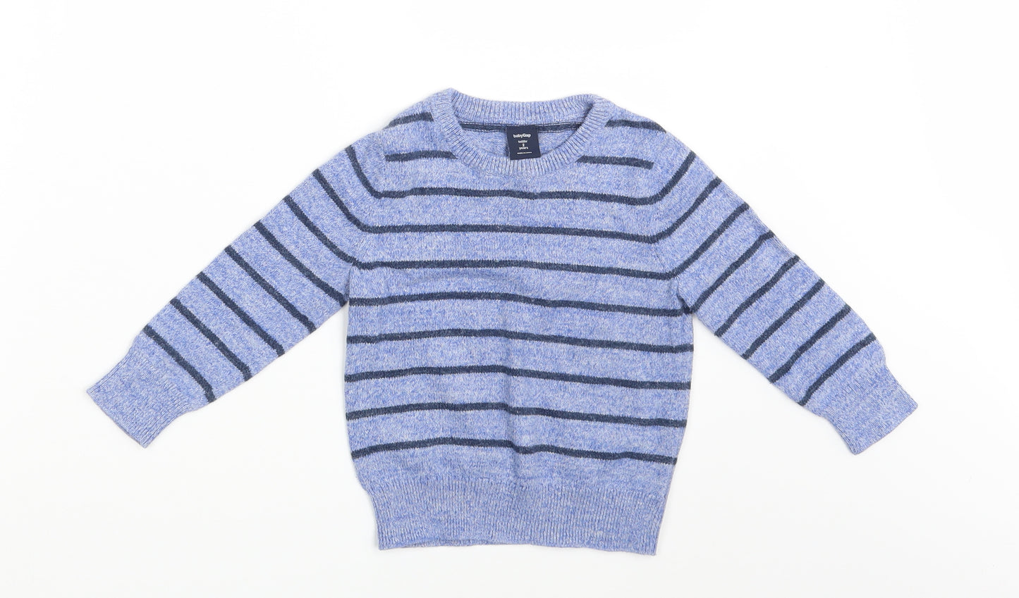 Baby GAP Boys Blue Striped  Pullover Jumper Size 24 Months