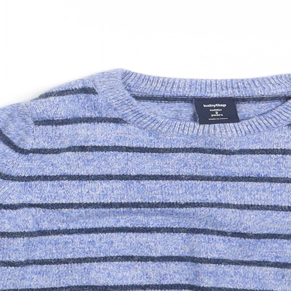 Baby GAP Boys Blue Striped  Pullover Jumper Size 24 Months