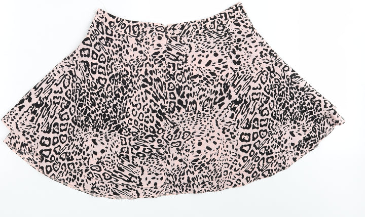 ASOS Womens Pink Animal Print A-Line Skirt Size 16