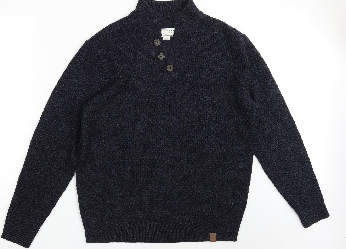 F&F Mens Blue  Knit Pullover Jumper Size XL