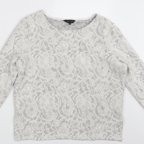New Look Womens Grey Paisley  Pullover Jumper Size 12