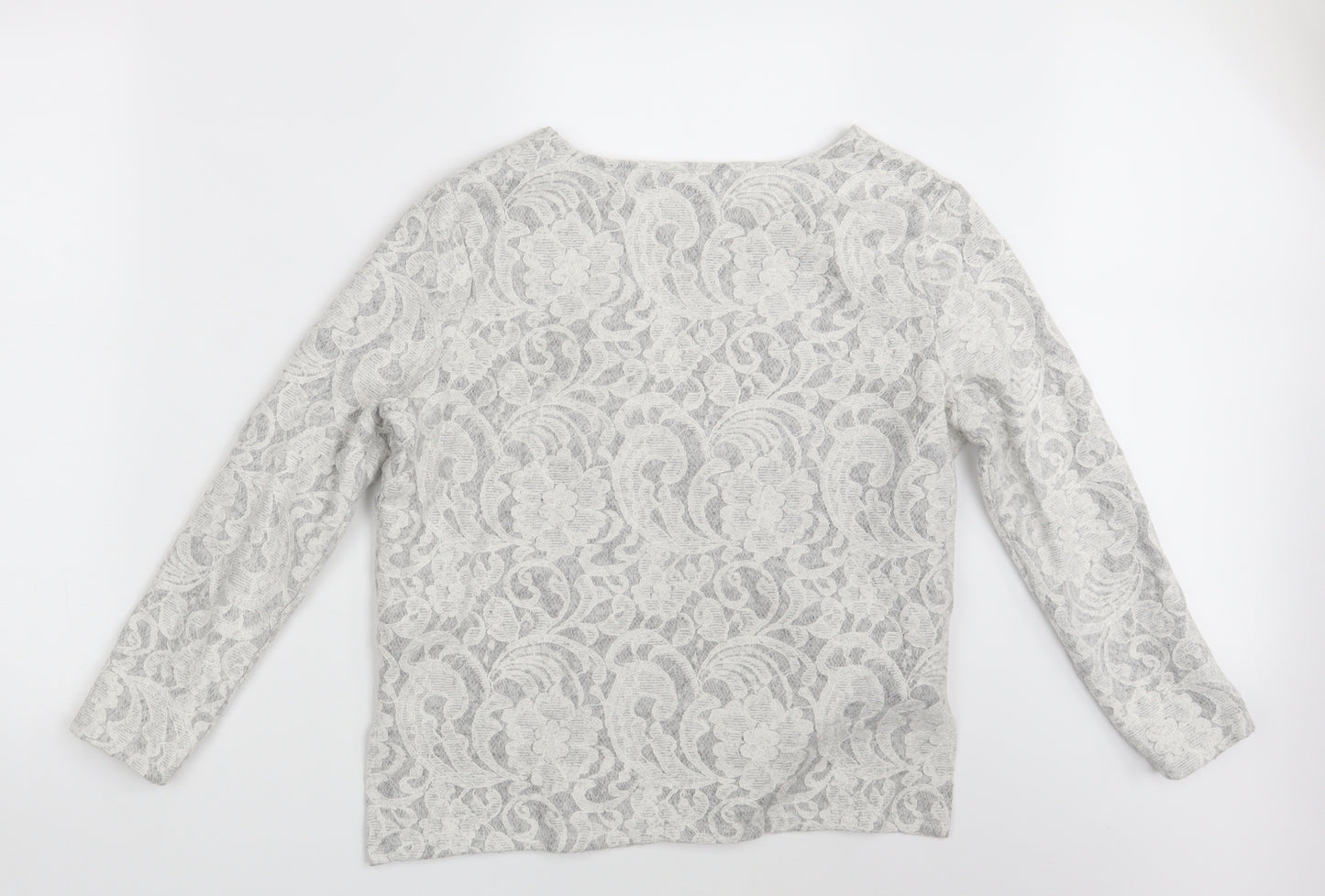 New Look Womens Grey Paisley  Pullover Jumper Size 12