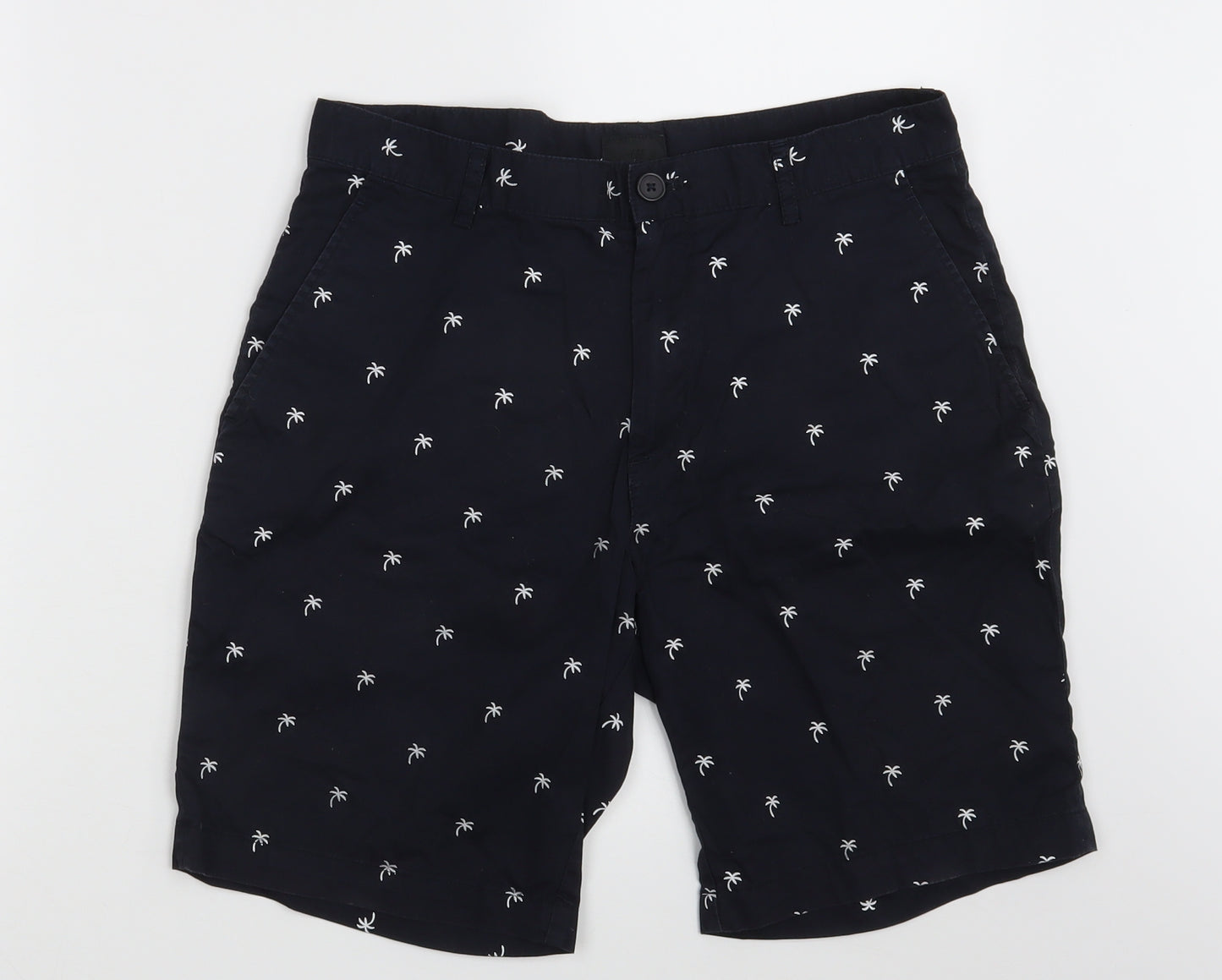 H&M Mens Black Floral  Sweat Shorts Size 32 in