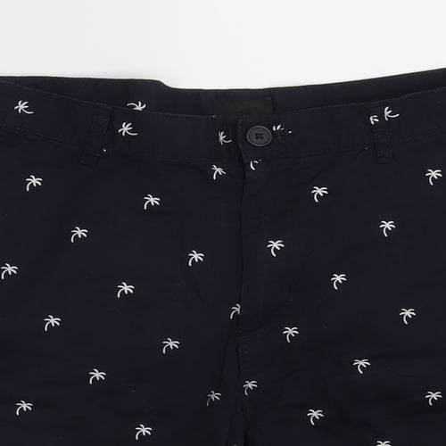 H&M Mens Black Floral  Sweat Shorts Size 32 in