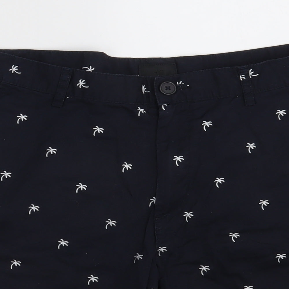 H&M Mens Black Floral  Sweat Shorts Size 32 in
