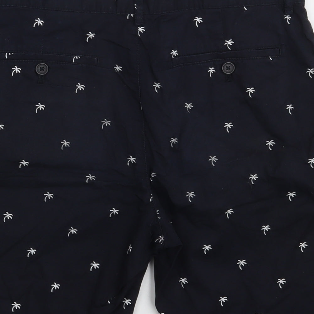 H&M Mens Black Floral  Sweat Shorts Size 32 in