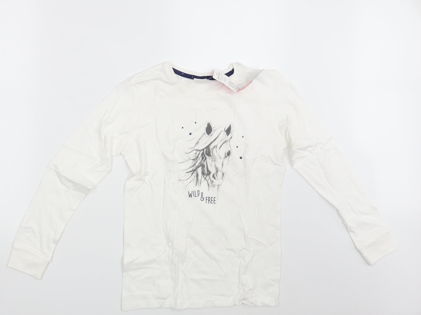 Lily  & Dan Girls White   Top Pyjama Top Size 11-12 Years