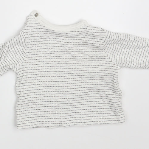 Disney Baby White Striped  Basic T-Shirt Size 0-3 Months