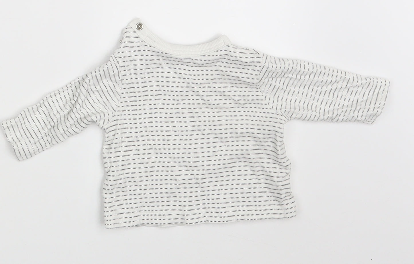 Disney Baby White Striped  Basic T-Shirt Size 0-3 Months