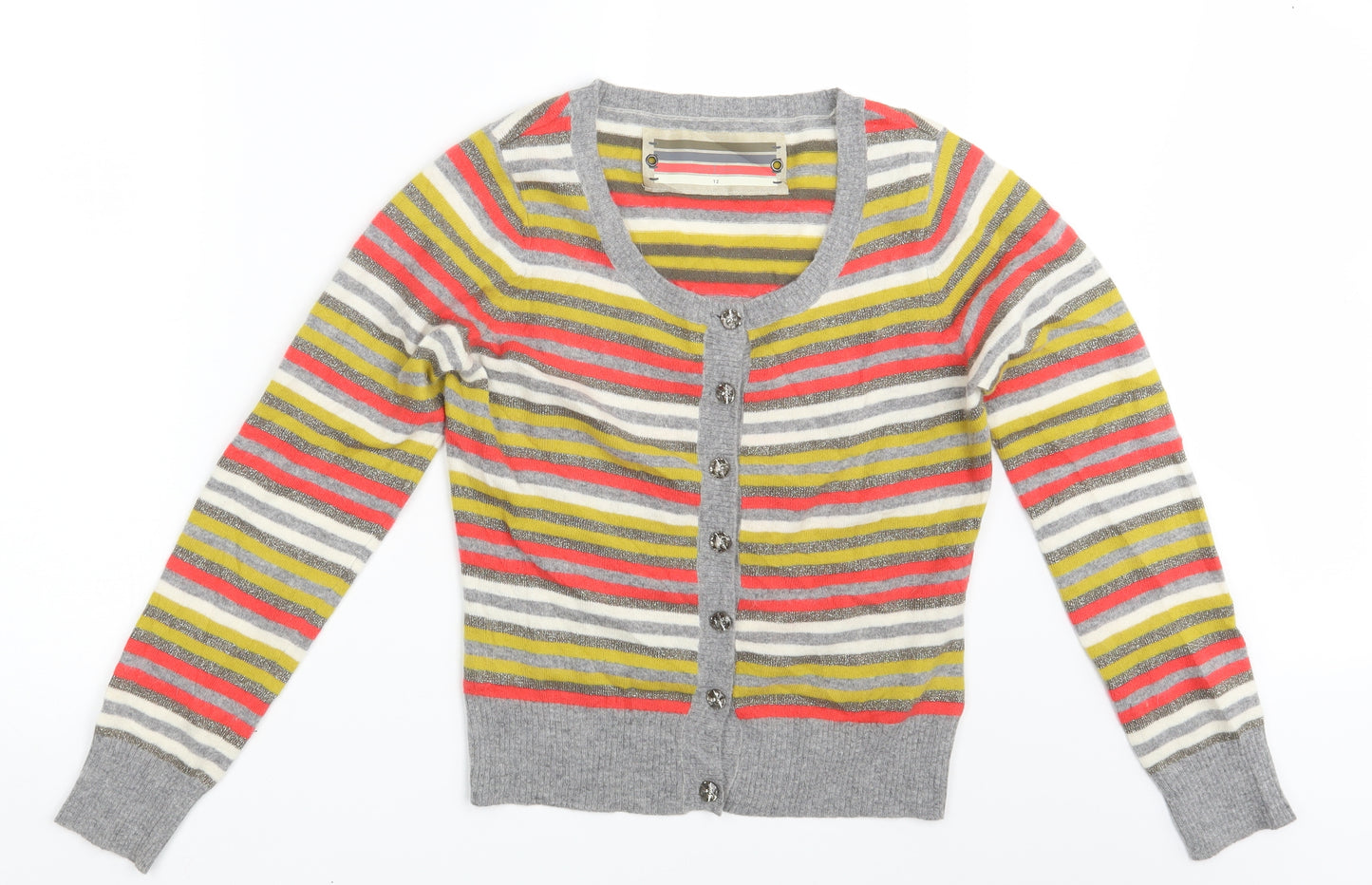 Jasper Conran Womens Multicoloured Striped  Cardigan Jumper Size 12
