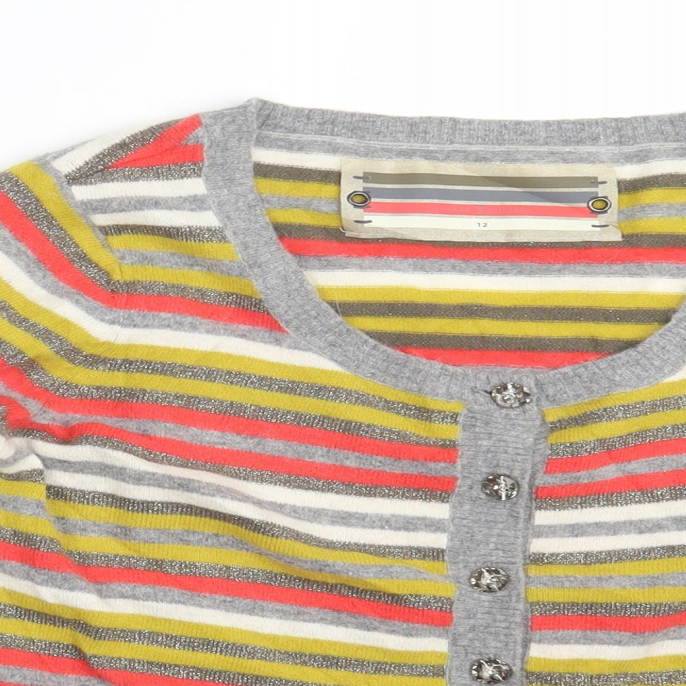 Jasper Conran Womens Multicoloured Striped  Cardigan Jumper Size 12