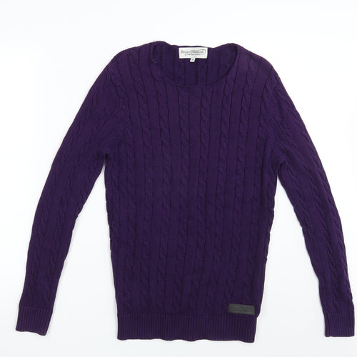 Bernard Weatherill Mens Purple  Knit Pullover Jumper Size M