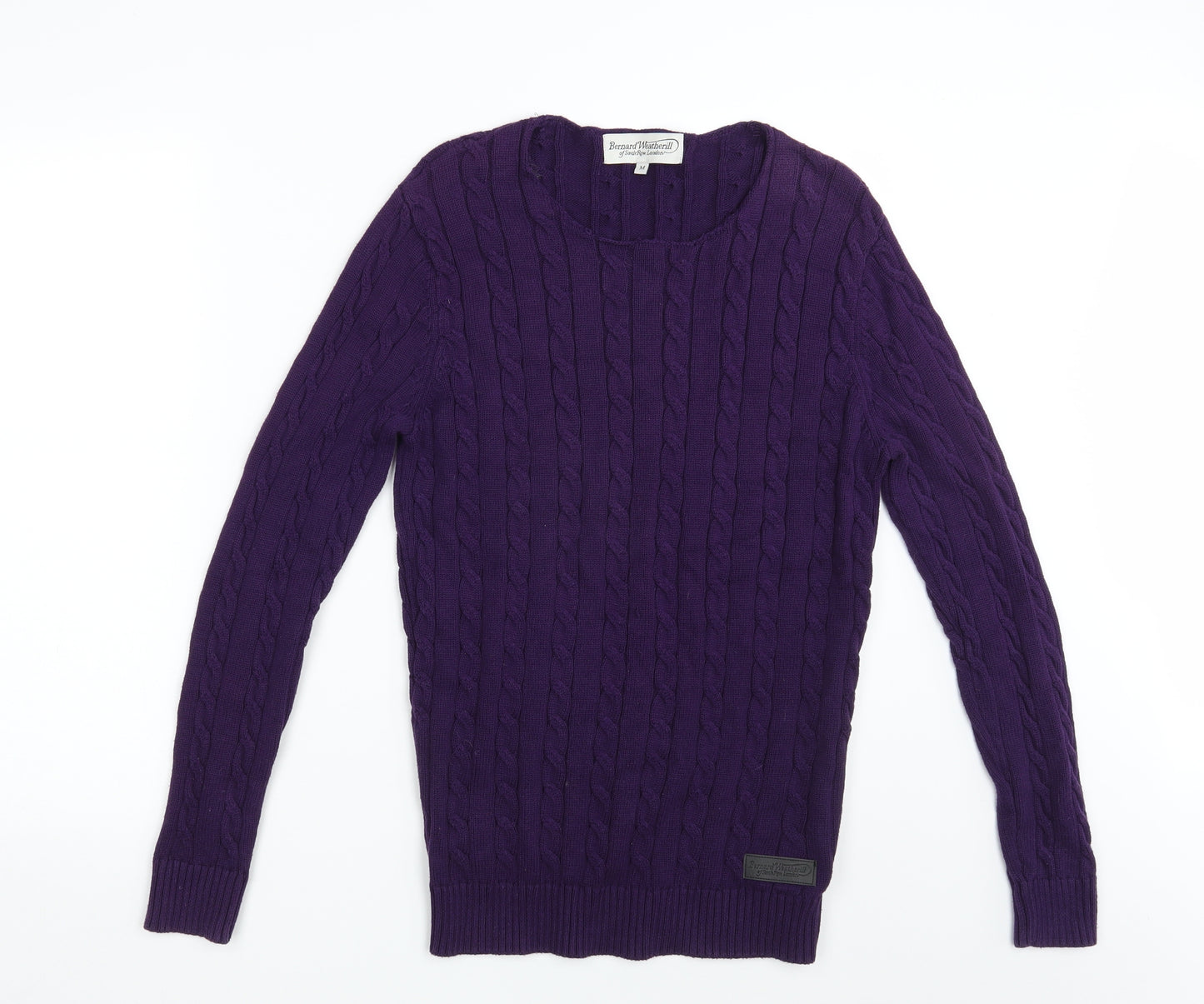 Bernard Weatherill Mens Purple  Knit Pullover Jumper Size M