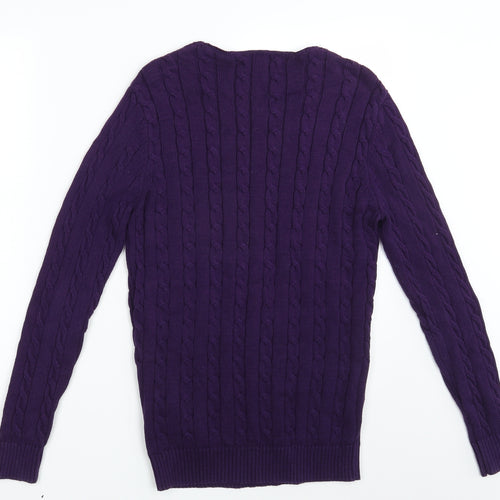 Bernard Weatherill Mens Purple  Knit Pullover Jumper Size M