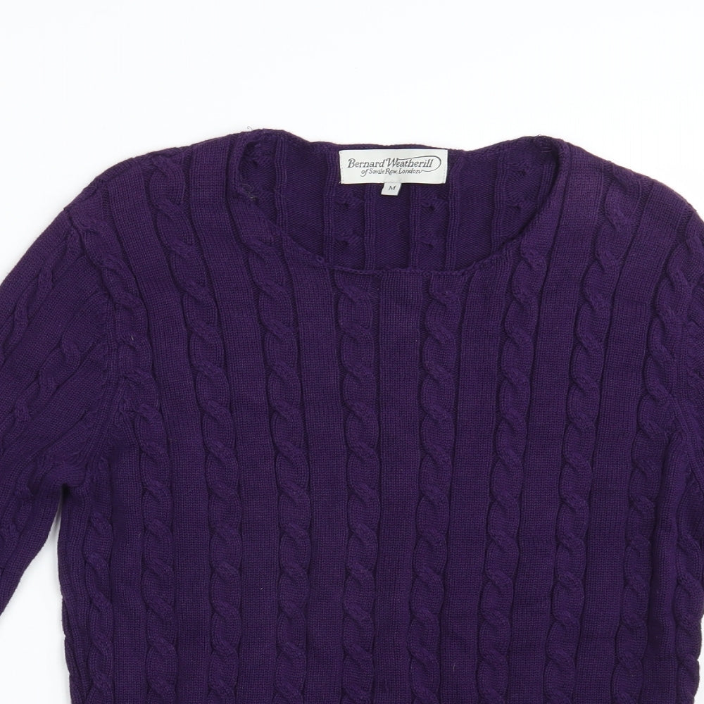 Bernard Weatherill Mens Purple  Knit Pullover Jumper Size M