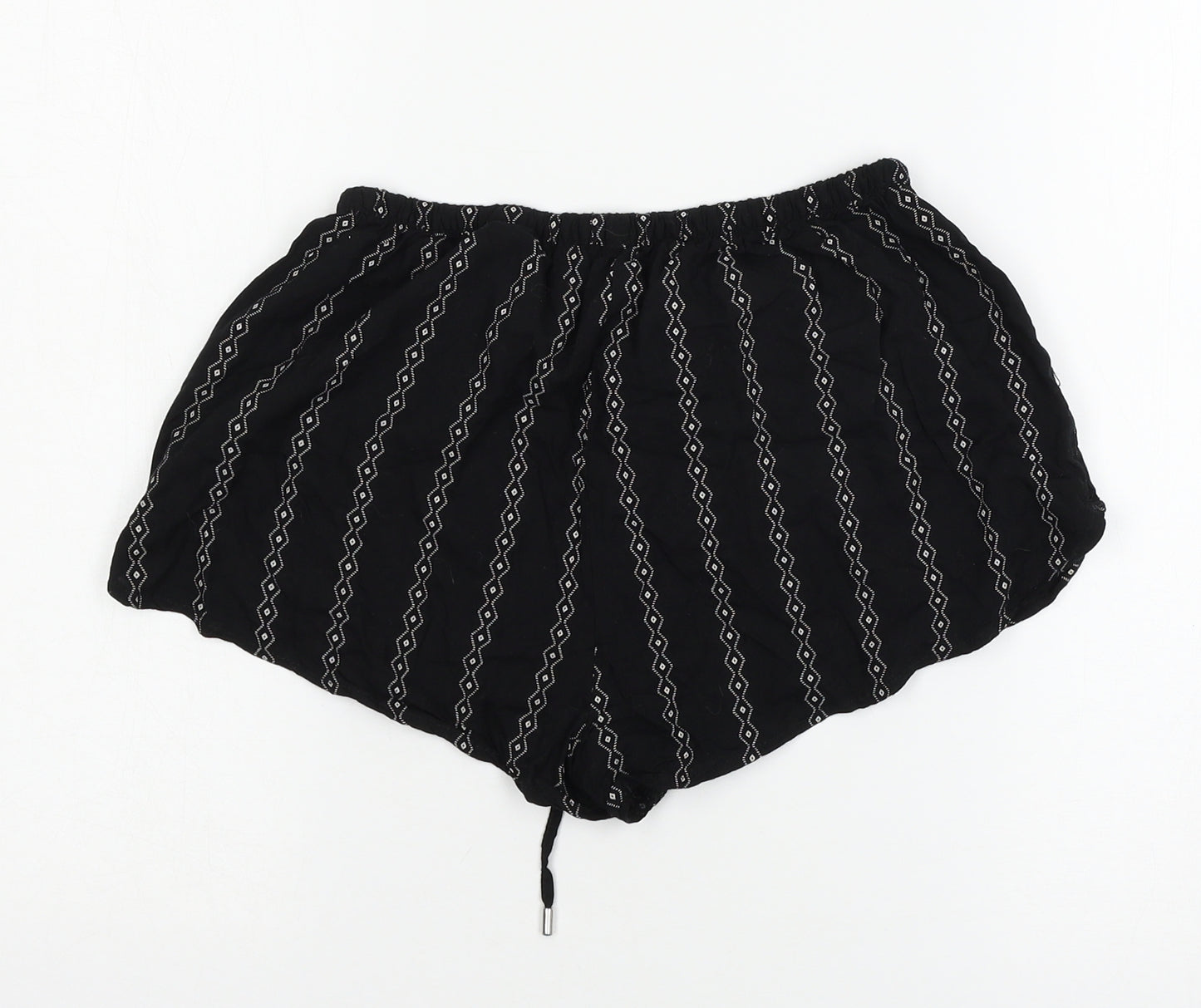 Divided by H&M Womens Black Striped  Hot Pants Shorts Size 8