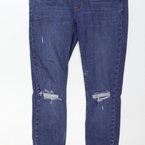 Topshop Womens Blue  Denim Skinny Jeans Size 32 in L25 in