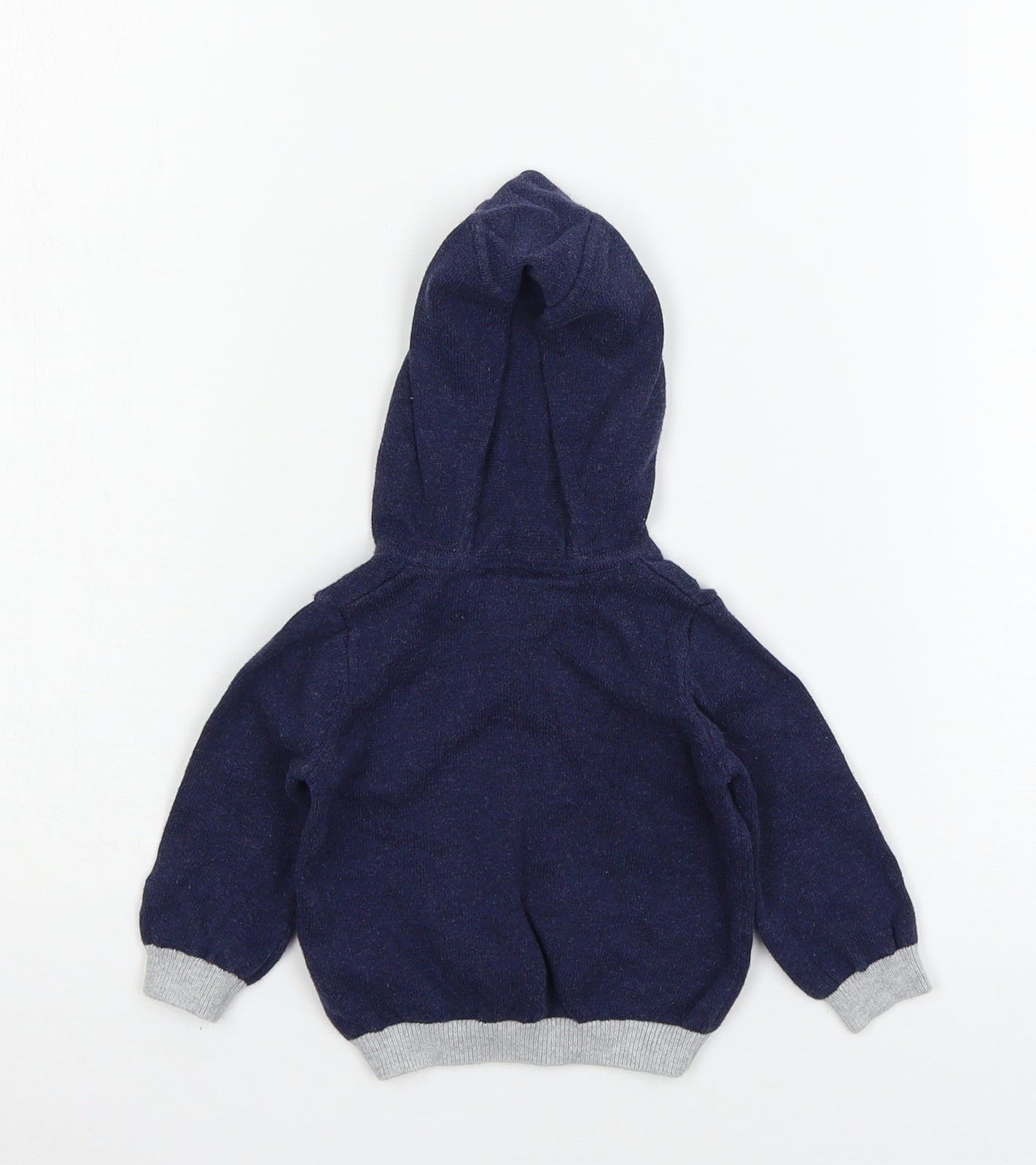 The Little White Company Boys Blue  Knit Pullover Jumper Size 0-3 Months