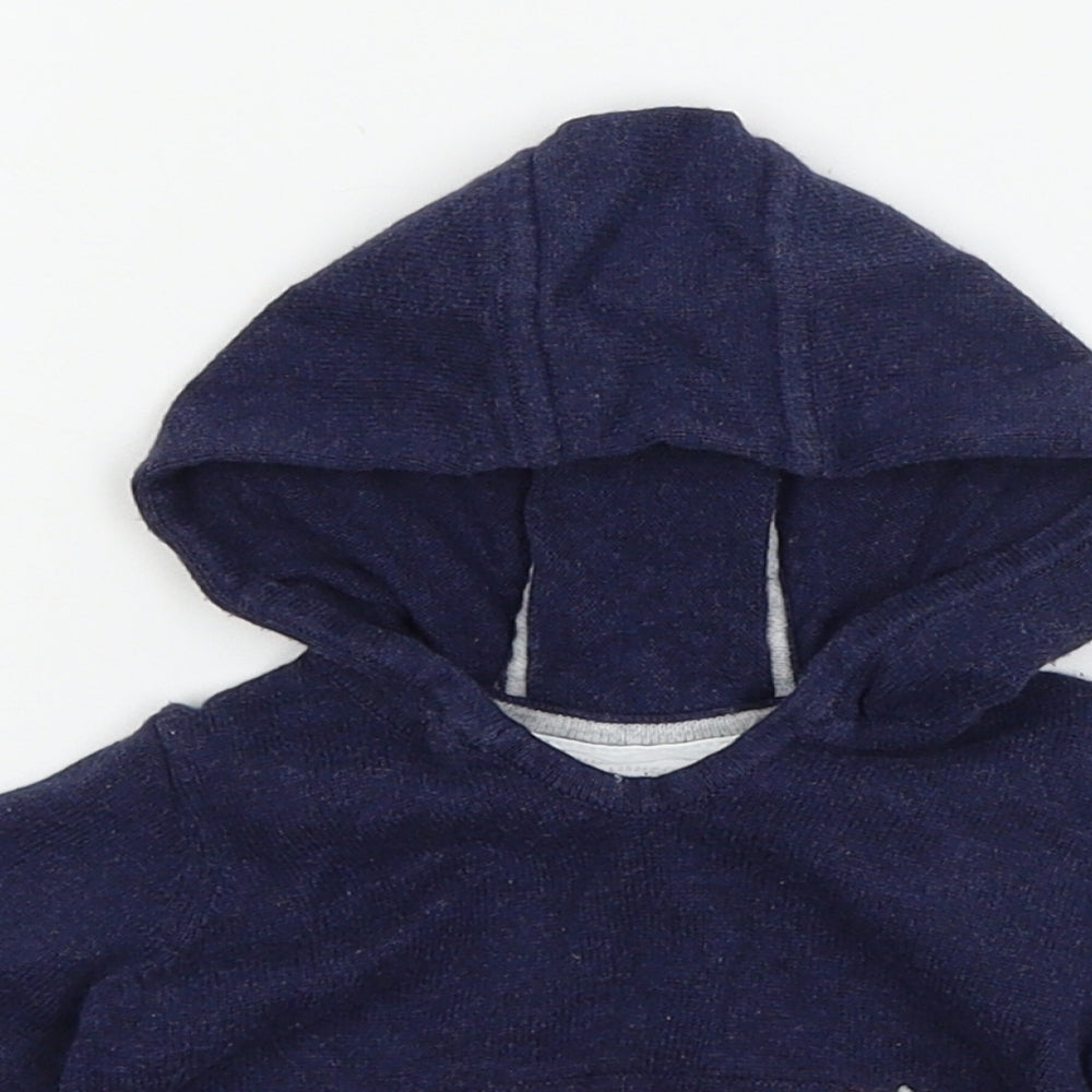 The Little White Company Boys Blue  Knit Pullover Jumper Size 0-3 Months