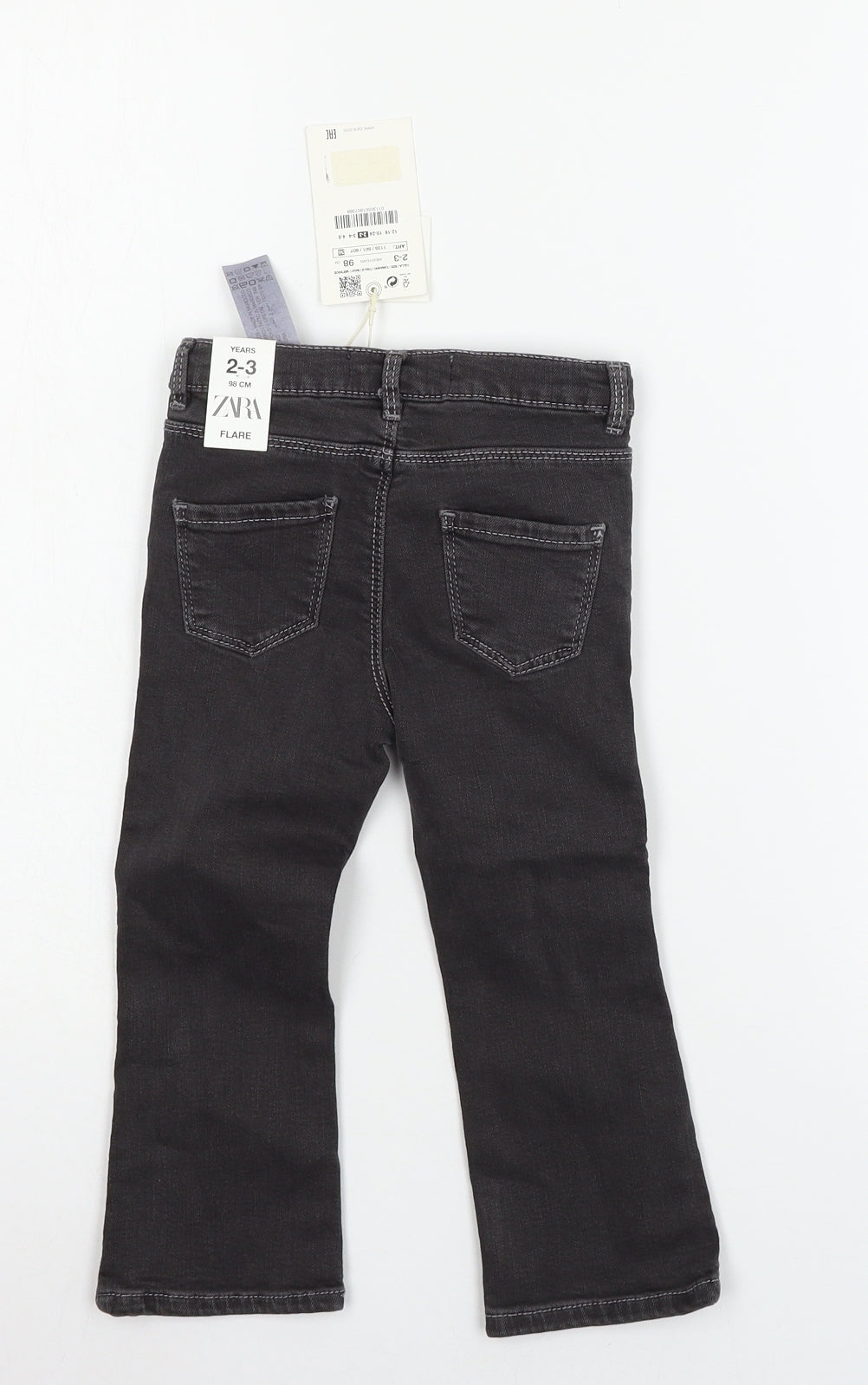 Zara Girls Grey  Denim Flared Jeans Size 2-3 Years