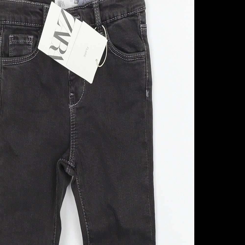Zara Girls Grey  Denim Flared Jeans Size 2-3 Years