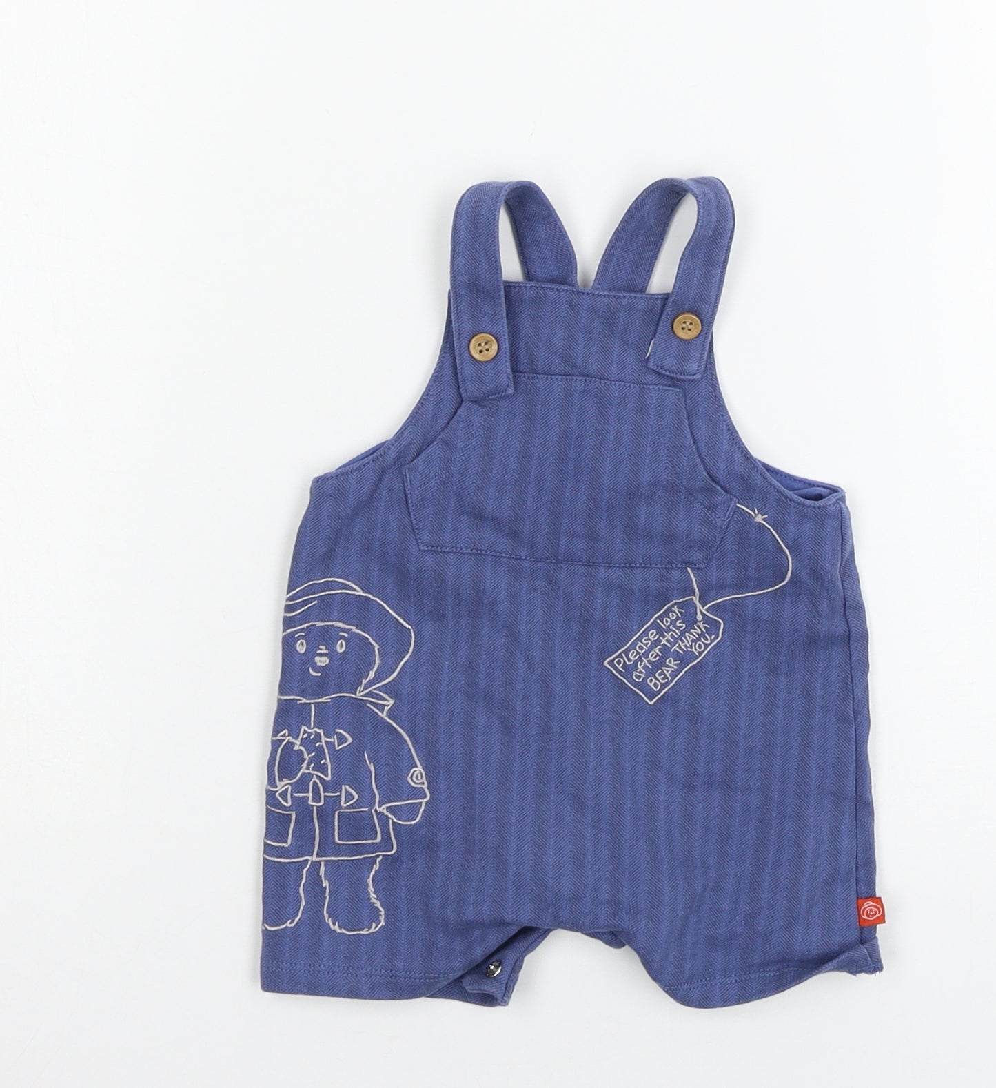 Nutmeg Boys Blue  Jersey Dungaree One-Piece Size 3-6 Months