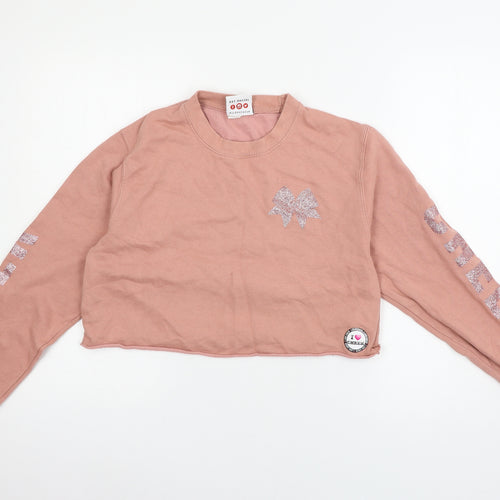 I Love Cheer Womens Pink  Jersey Pullover Sweatshirt Size XS