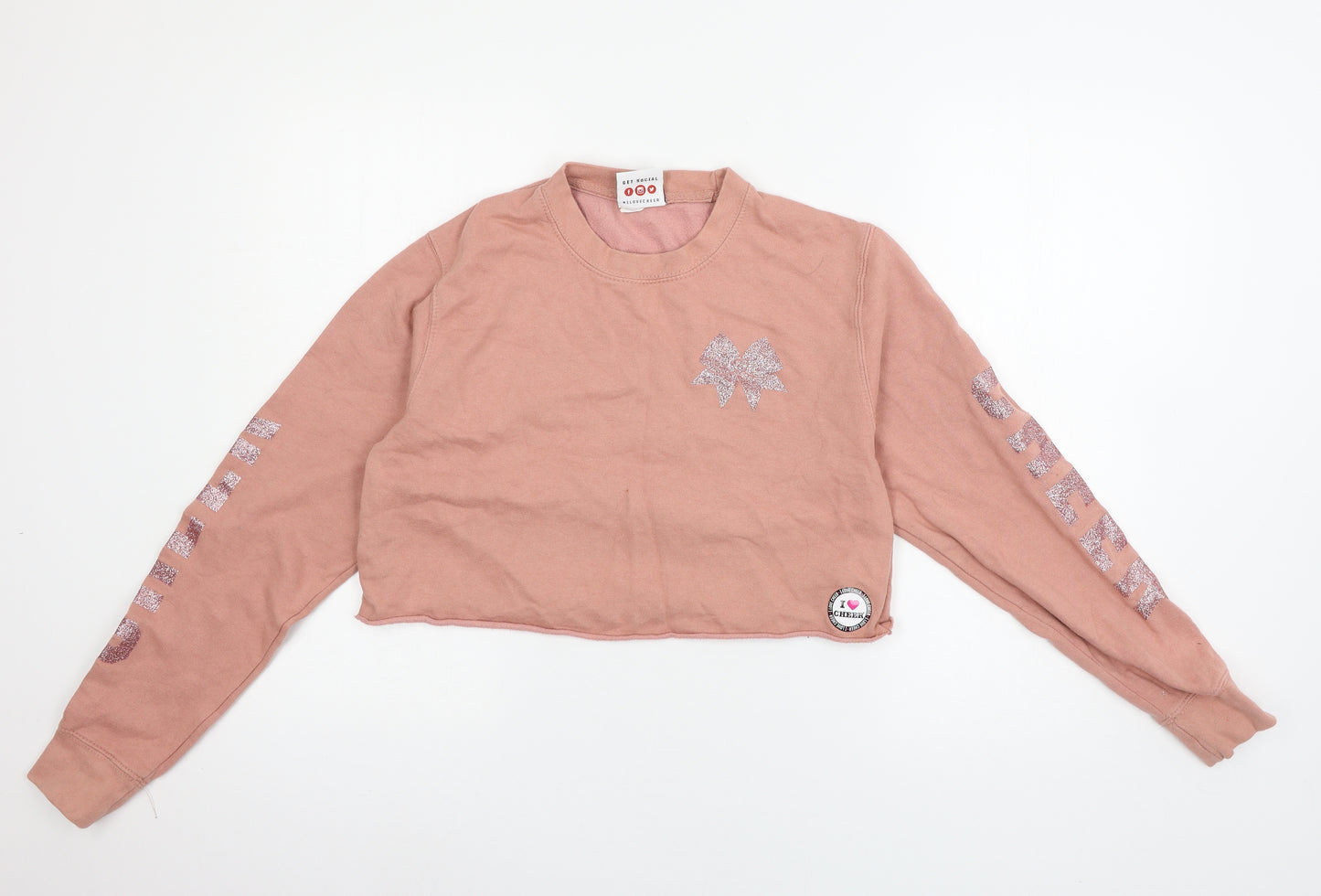 I Love Cheer Womens Pink  Jersey Pullover Sweatshirt Size XS