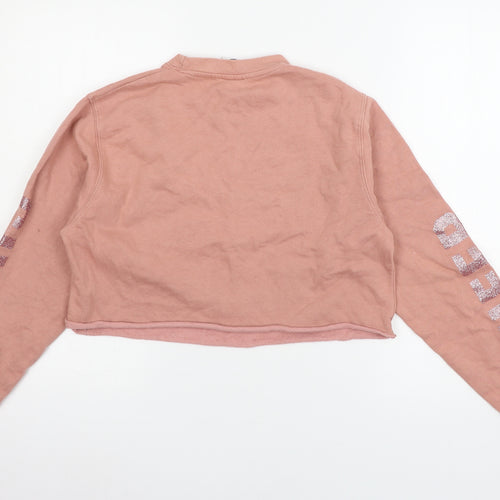 I Love Cheer Womens Pink  Jersey Pullover Sweatshirt Size XS