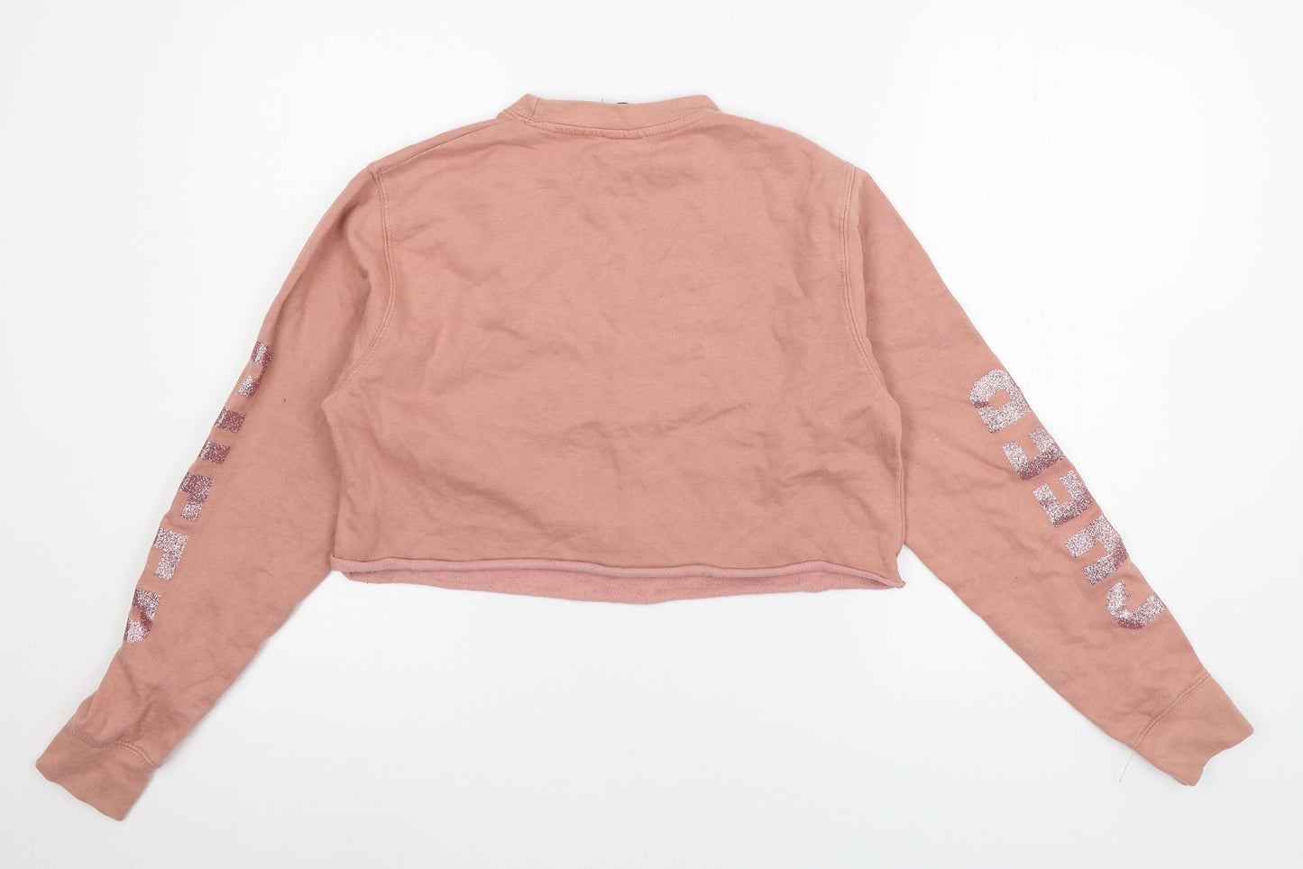 I Love Cheer Womens Pink  Jersey Pullover Sweatshirt Size XS