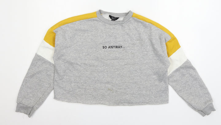 New Look Girls Grey  Jersey Pullover Sweatshirt Size 14-15 Years  - So Anyway...