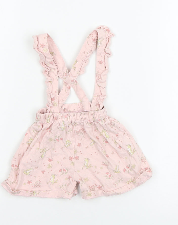 TU Girls Pink Floral Jersey Cropped Trousers Size 6-9 Months