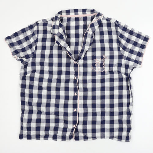 George Womens Blue Check  Top Pyjama Pants Size 8