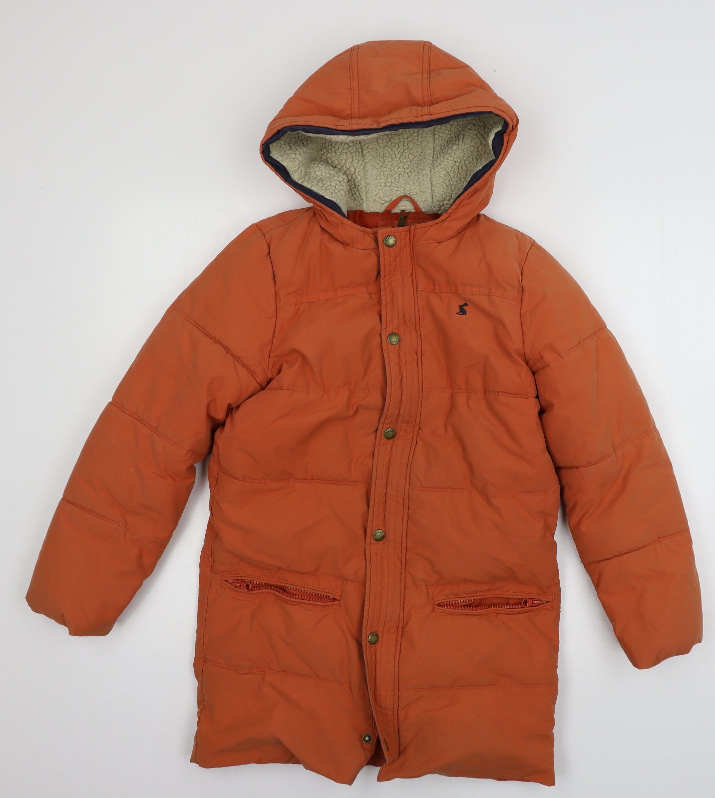 Joules Girls Orange   Parka Coat Size 11-12 Years