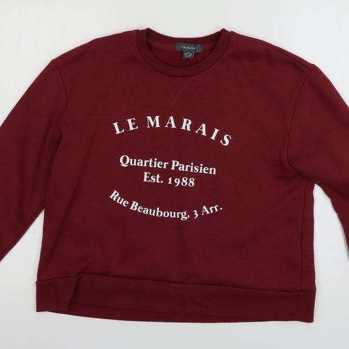 Primark Womens Red  Jersey Pullover Sweatshirt Size XS