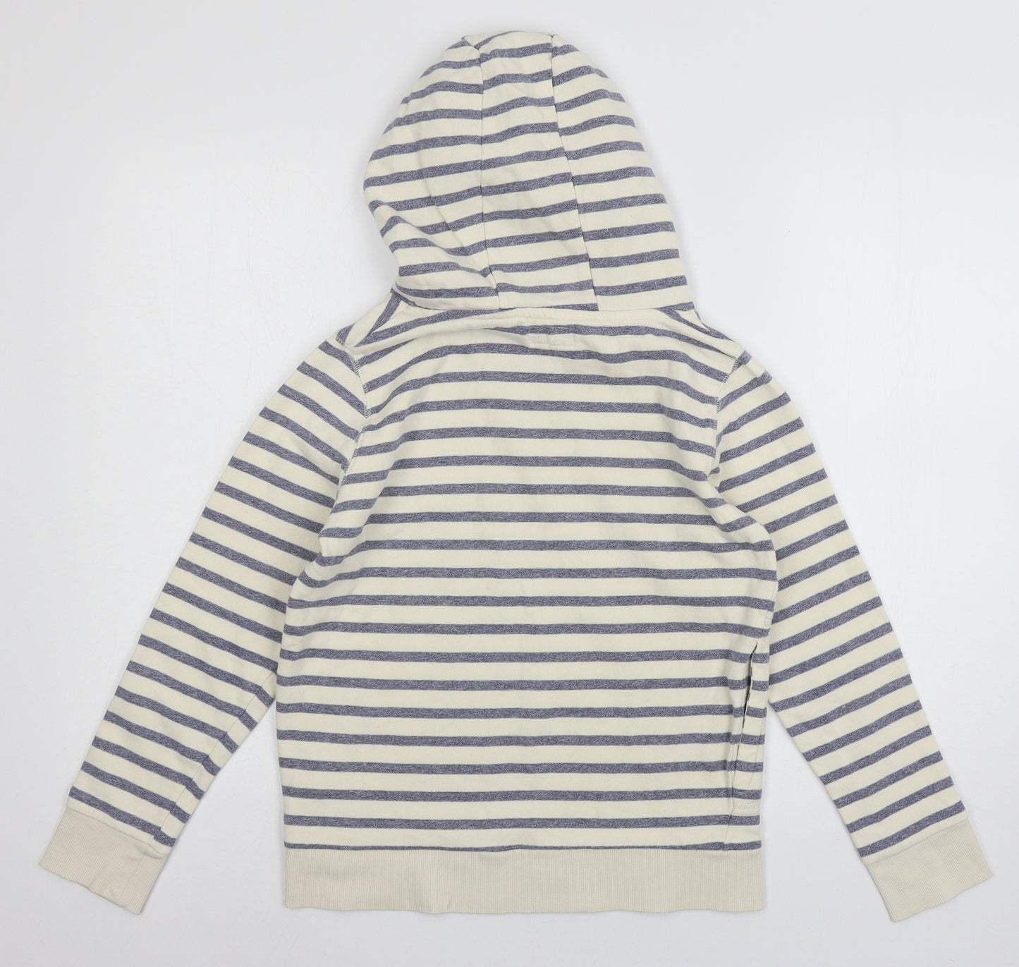 NEXT Girls Ivory Striped Jersey Pullover Hoodie Size 12 Years