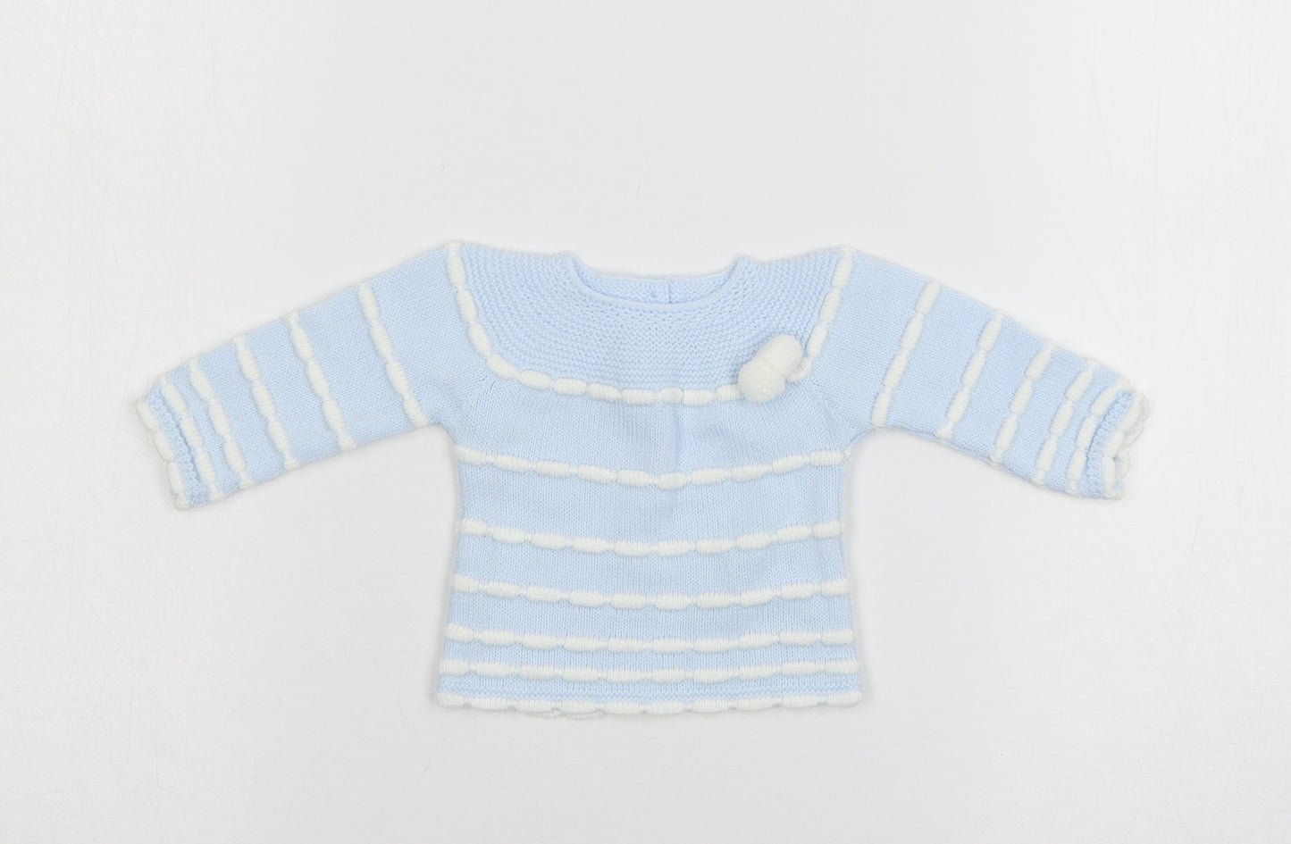 VB Boys Black Striped Knit Pullover Jumper Size 0-3 Months