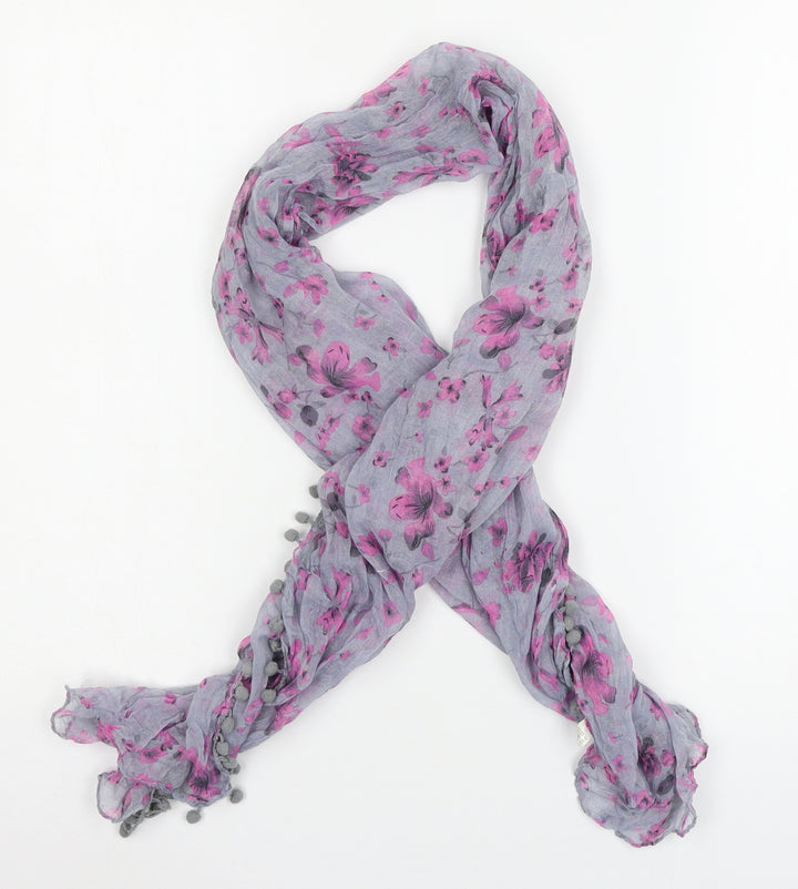 Preworn Womens Grey Floral Scarf