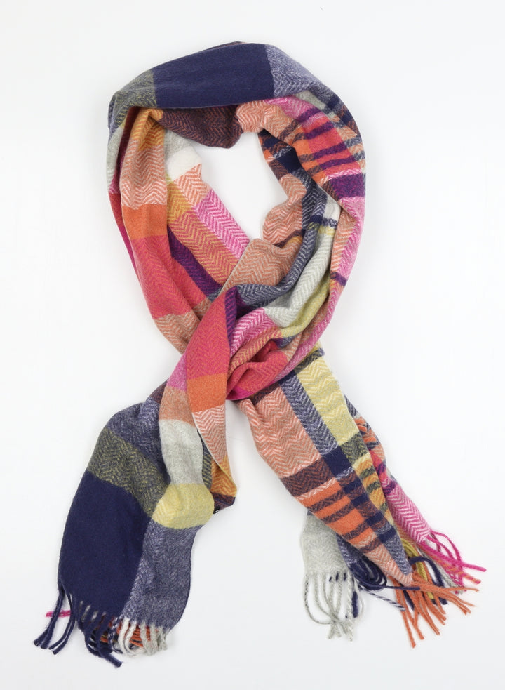 Preworn Womens Multicoloured Check Knit Scarf