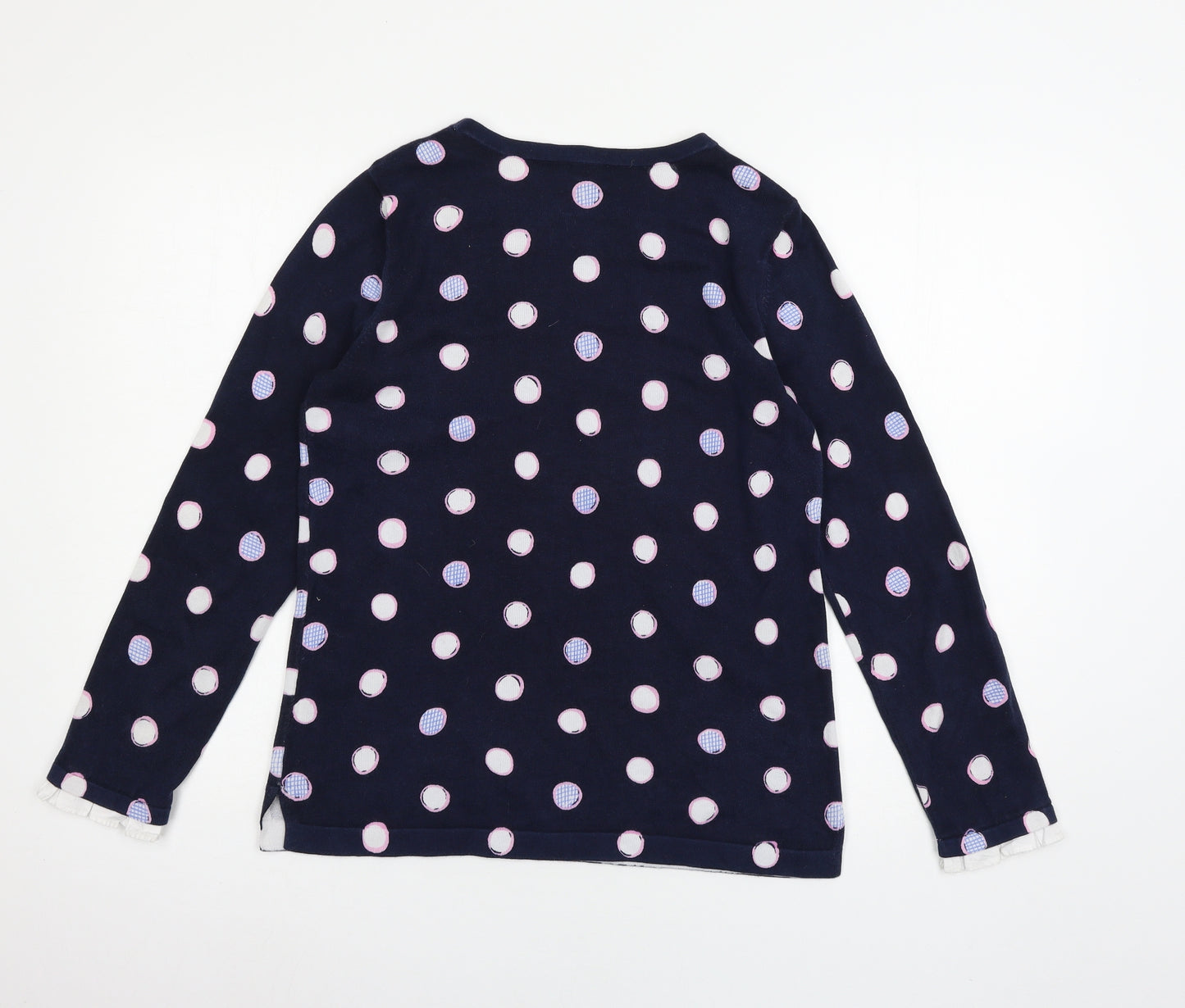 Talbots Womens Black Polka Dot Jersey Basic T-Shirt Size 12