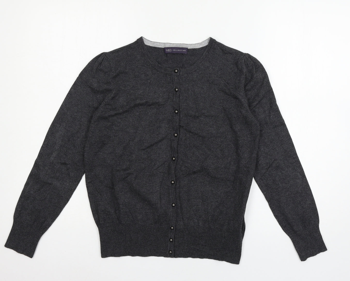 Marks and Spencer Womens Grey  Knit Cardigan Jumper Size 14
