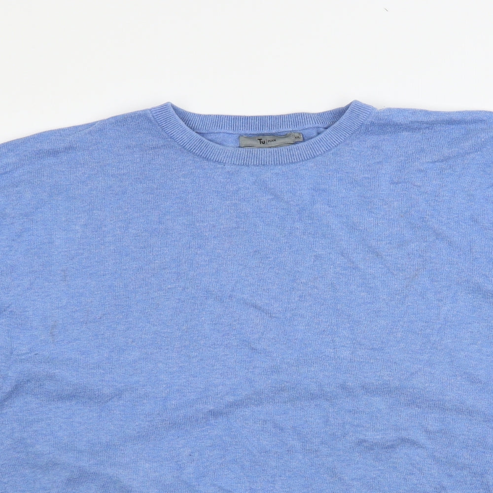TU Mens Blue  Knit Pullover Jumper Size 2XL