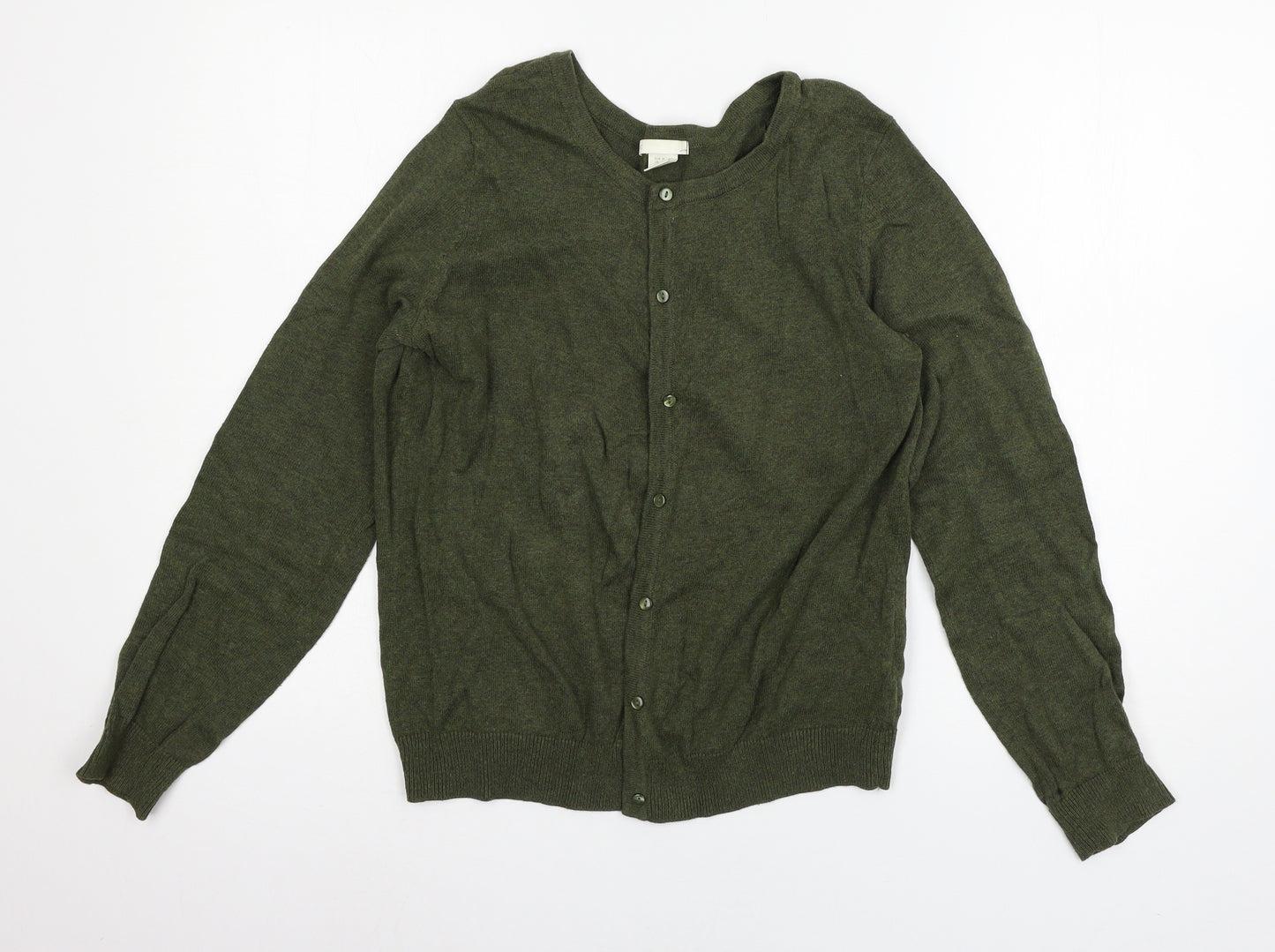 H&M Womens Green  Knit Cardigan Jumper Size M