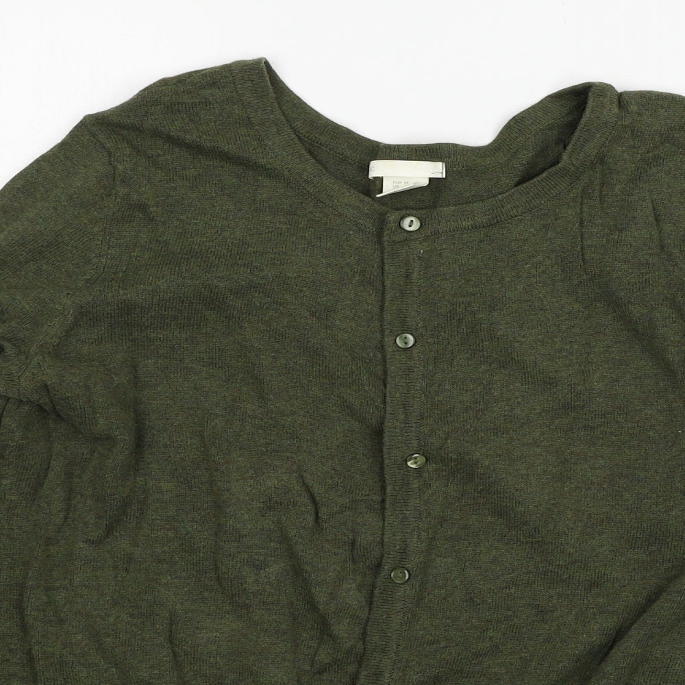 H&M Womens Green  Knit Cardigan Jumper Size M