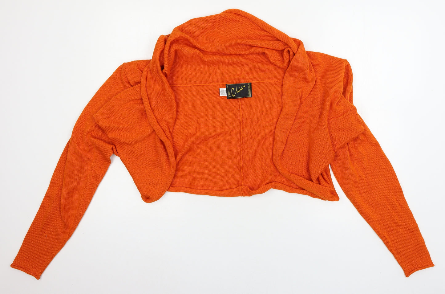 Claire Womens Orange  Knit Cardigan Jumper Size 8