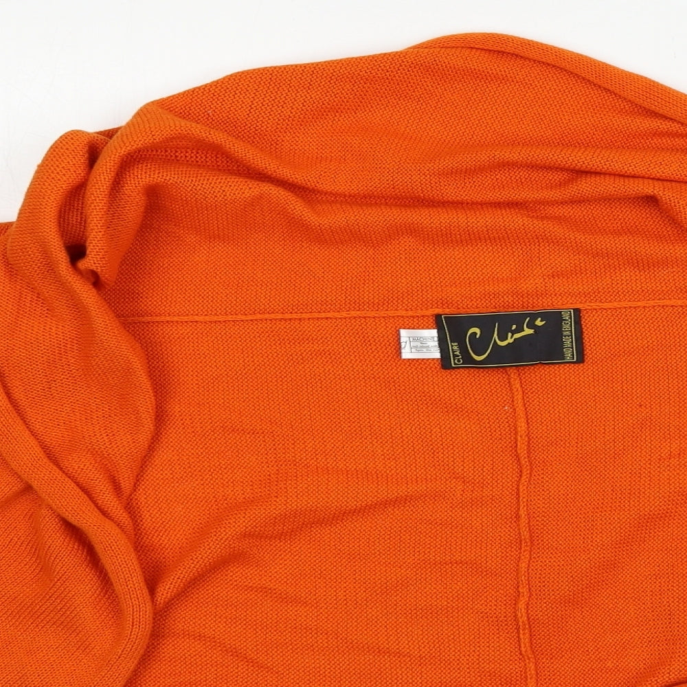 Claire Womens Orange  Knit Cardigan Jumper Size 8