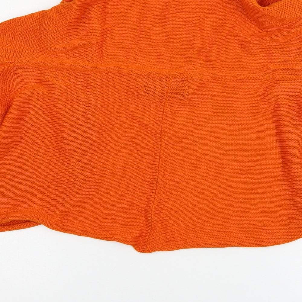 Claire Womens Orange  Knit Cardigan Jumper Size 8